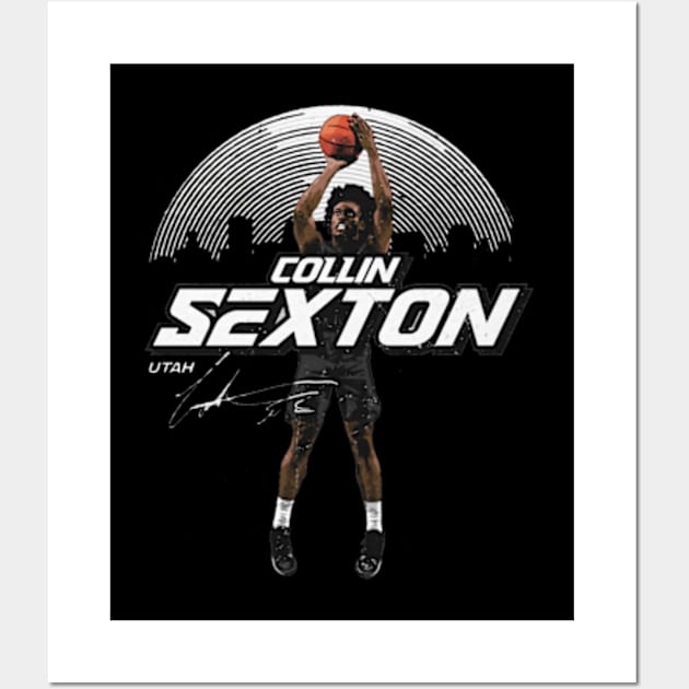 Collin Sexton Utah Skyline Wall Art by danlintonpro